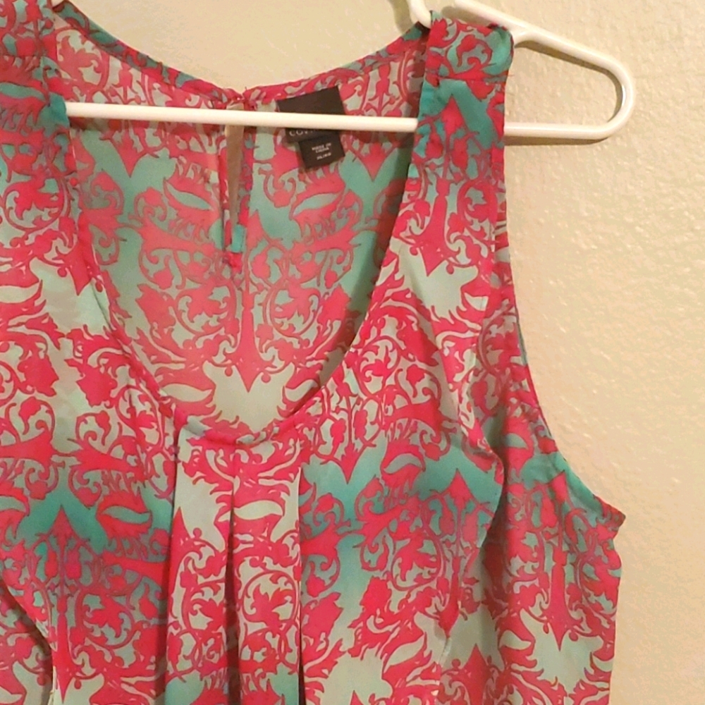 Pink & Teal Damask XL top